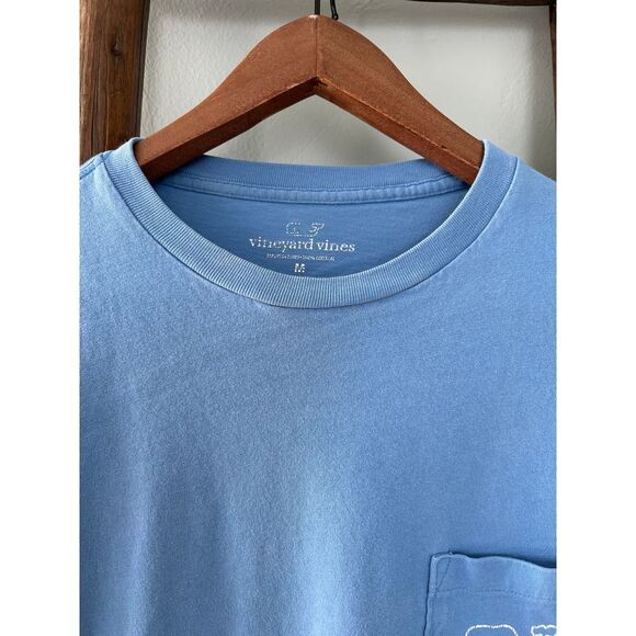 Vineyard Vines Light Blue Whale Logo Long Sleeve T-Shirt Casual Cotton Tee - Picture 4 of 5